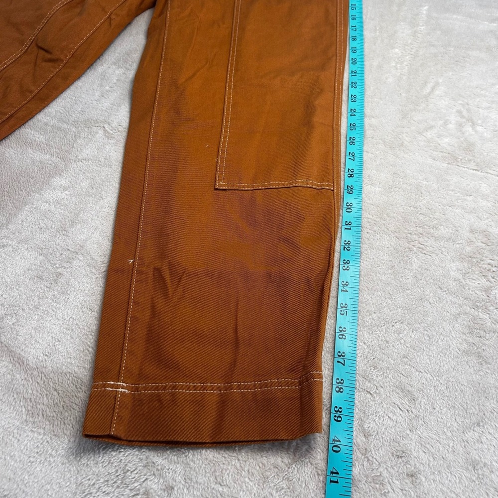 NWT Old Navy High Rise Straight Carpenter Pants 8 Brown Canvas Utility Workwear - Picture 6 of 8